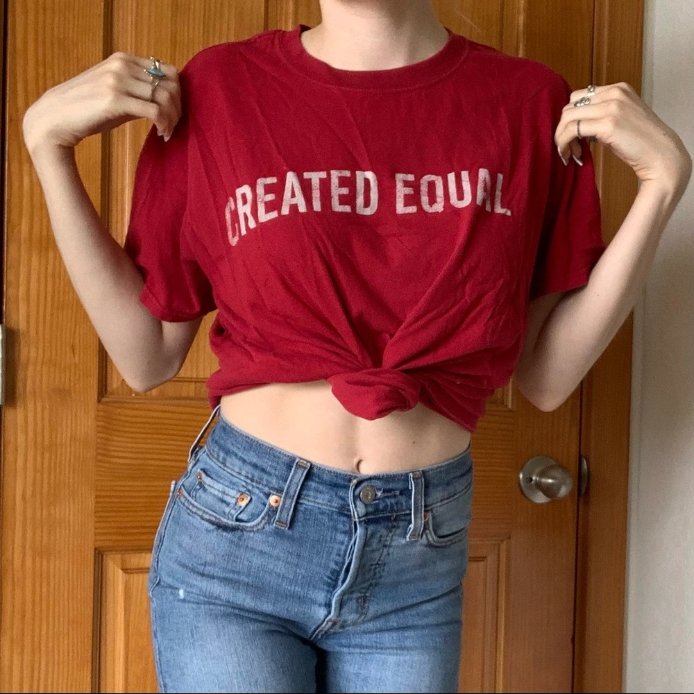 Created Equal Red Tee Shirt